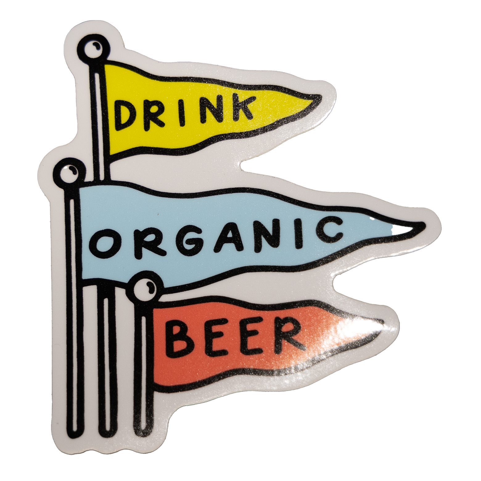 Drink Organic Beer Flags Sticker