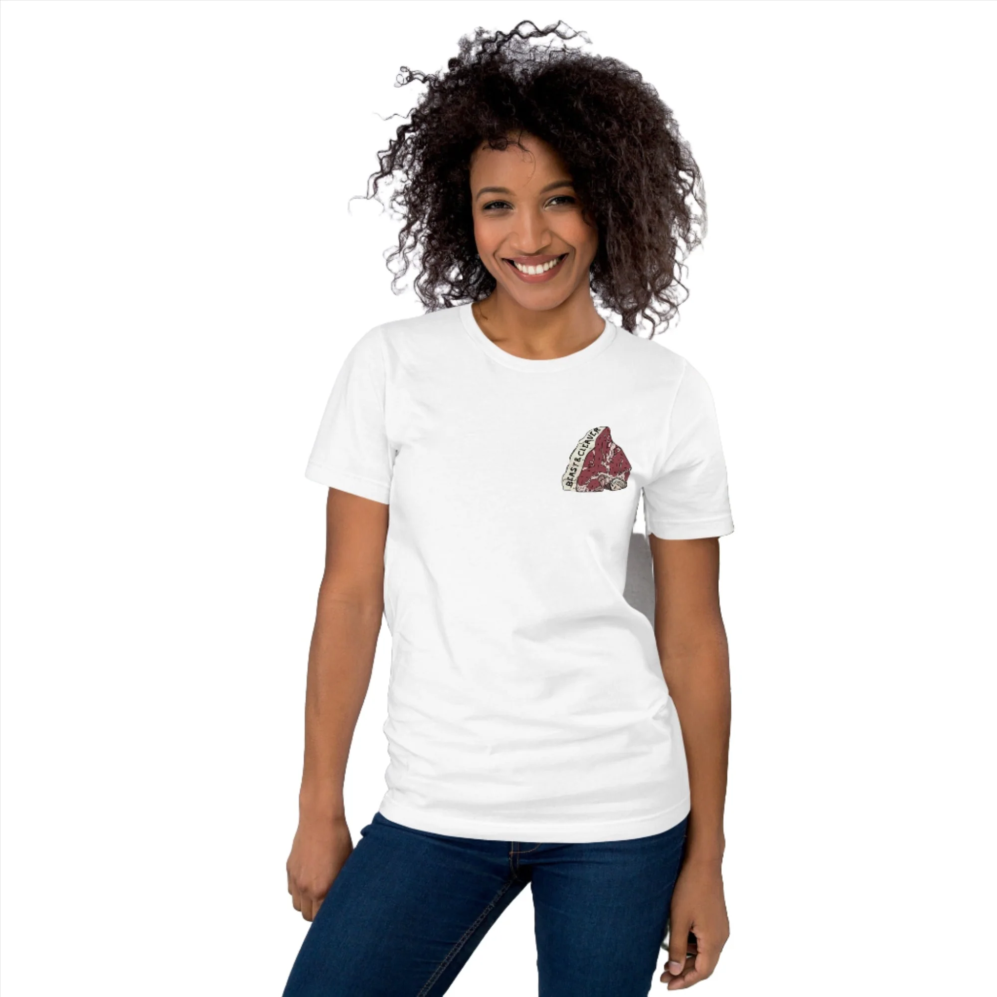 B&C Steak Logo Unisex Short Sleeve T-Shirt (White)