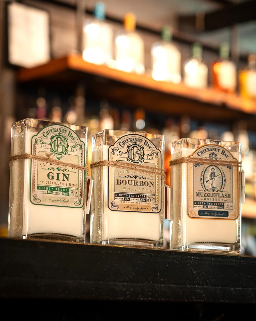 Candles made from Recycled Bottles