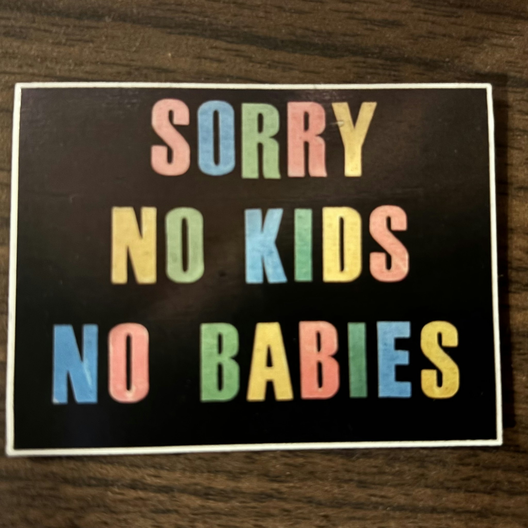 Vintage No Kids Sticker