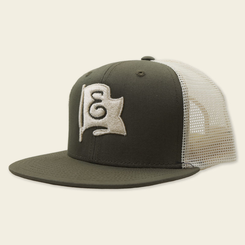 E Puff Cap – Olive/Ivory