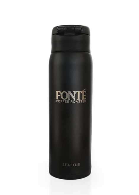 Black Fonte Logo Vacuum Insulated Stainless Steel 16 oz Thermos