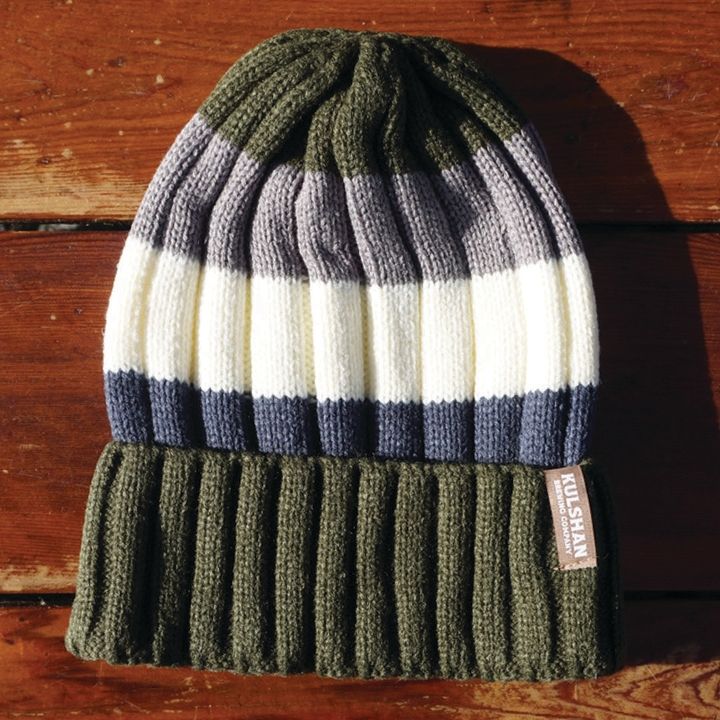 Beanie - Green Striped