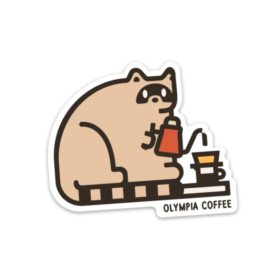 Roastey Raccoon Sticker