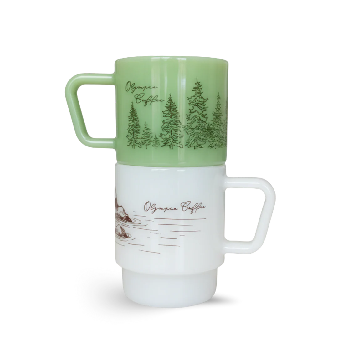 Low Tide Milk Glass Mugs