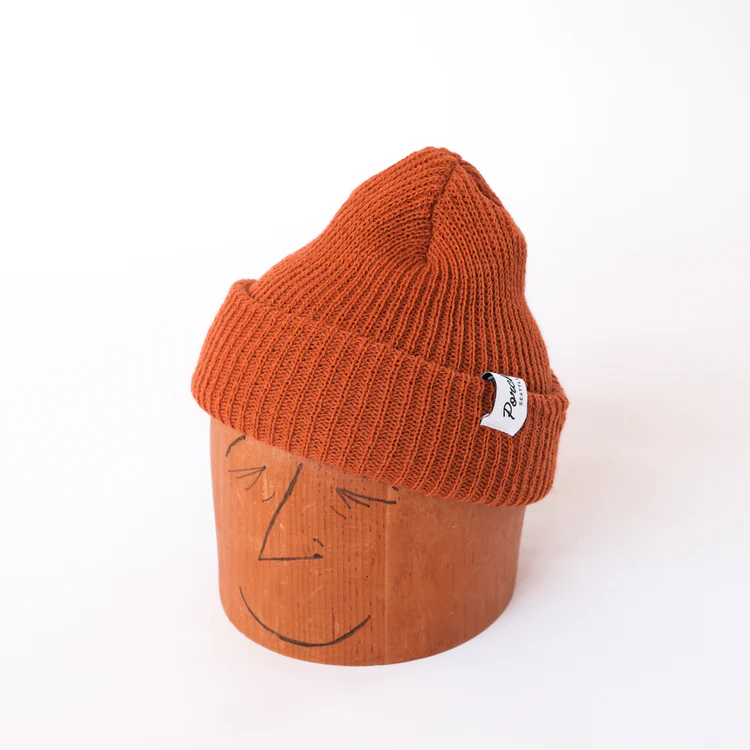 Classic Knit Beanie In Burnt Orange