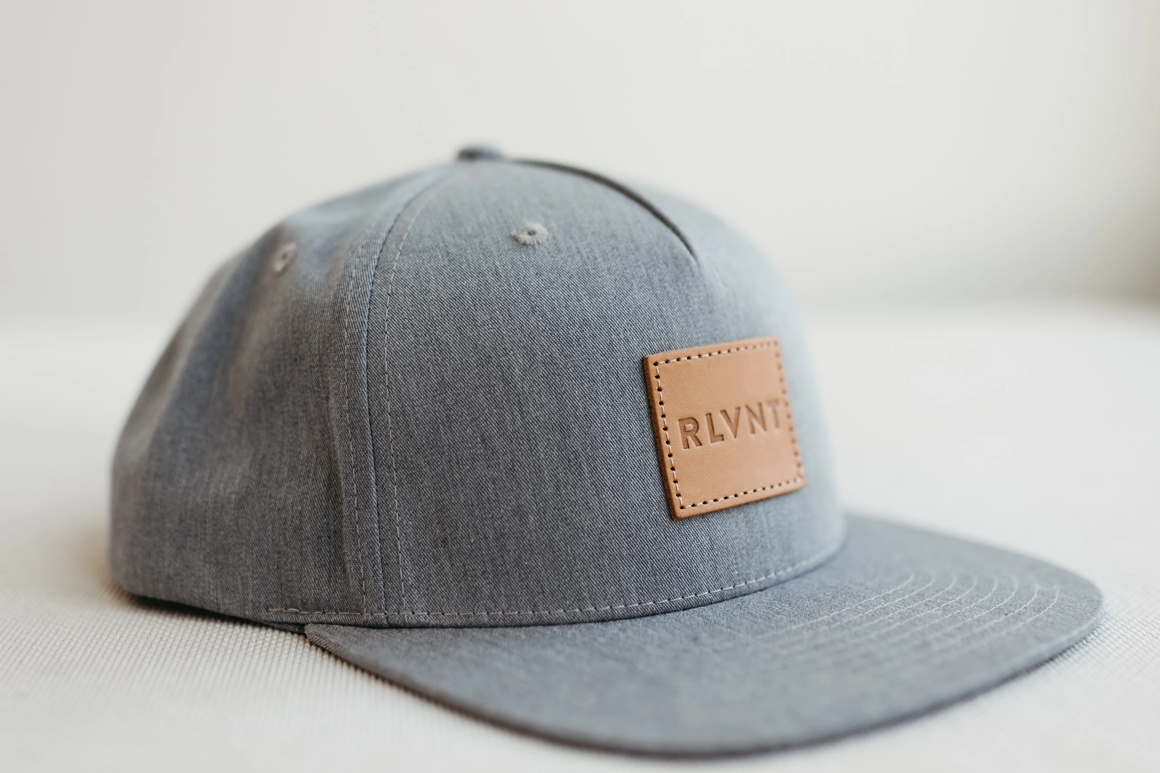 Leather Patch RLVNT Snapback - Heather Gray