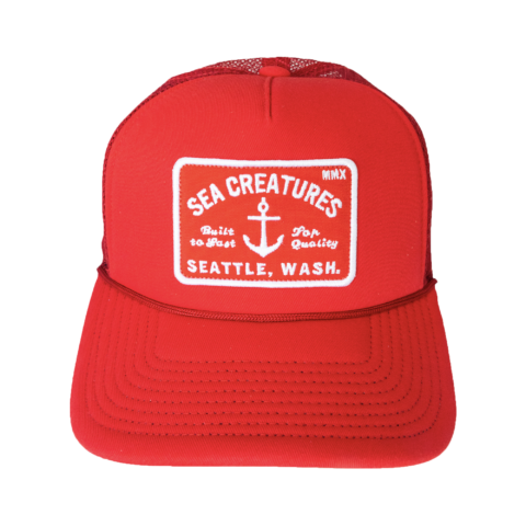 Sea Creatures Hat - Fire Engine Red