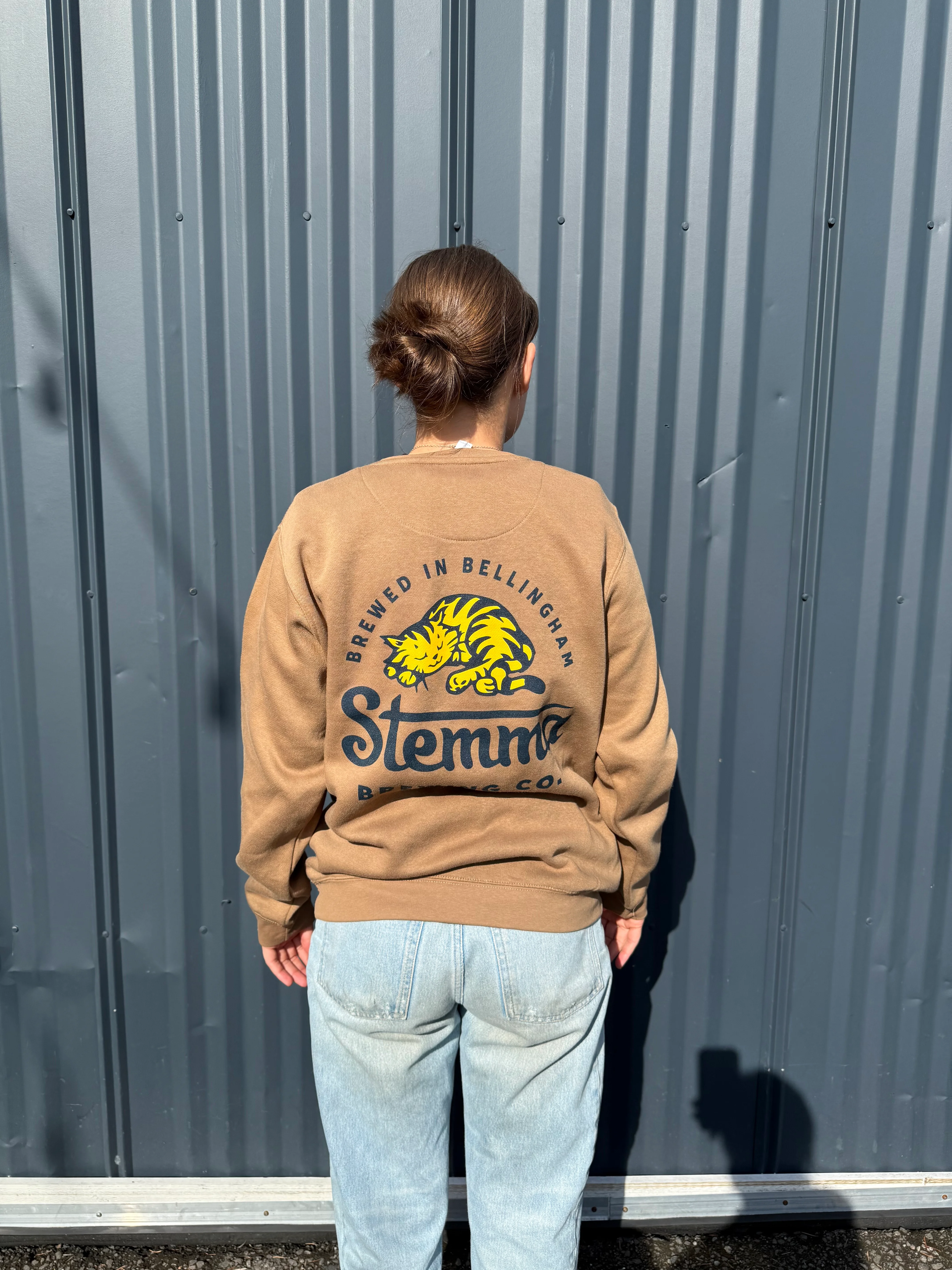 Crewneck- Tan Sleeping Cat