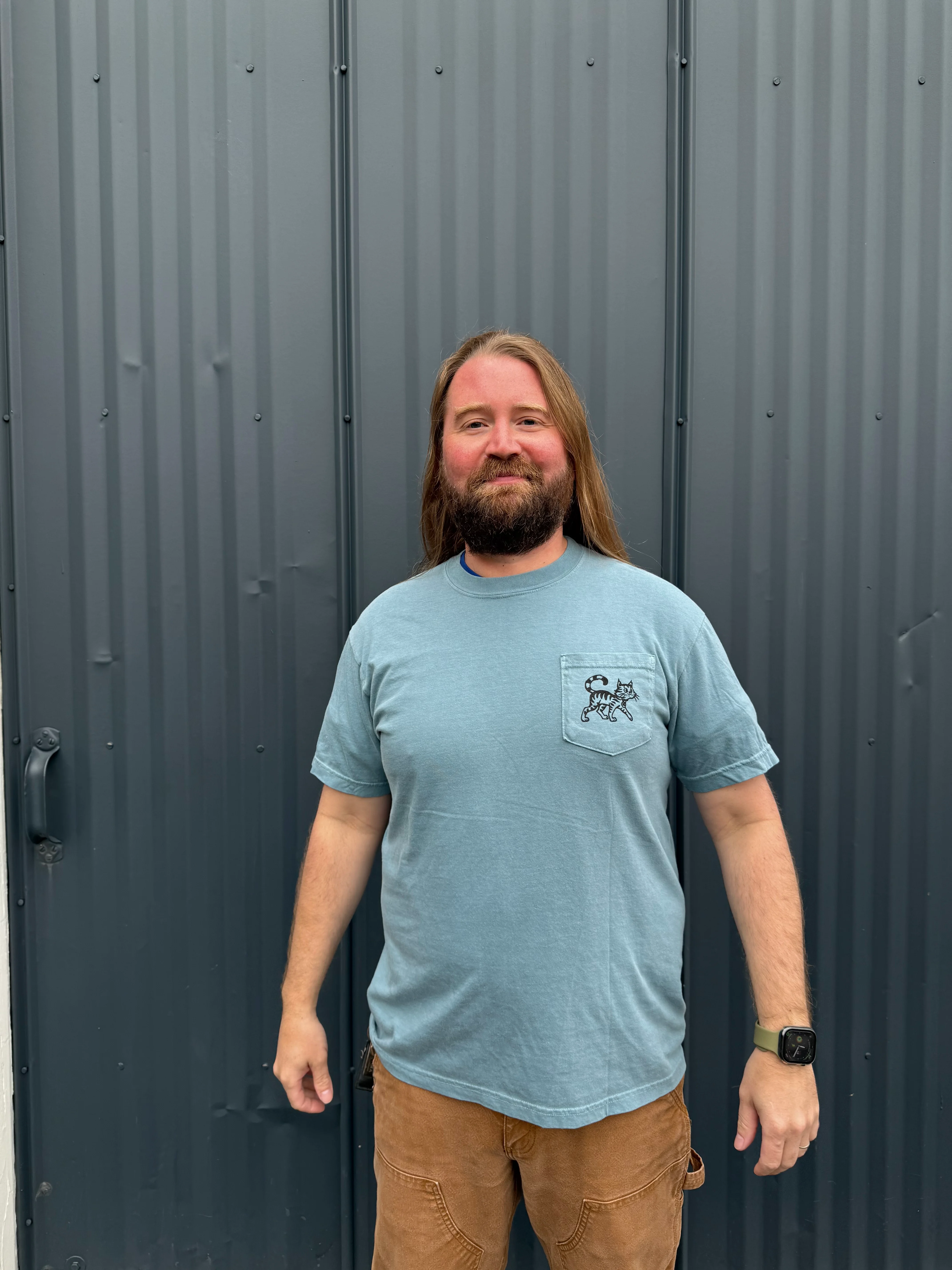 Tee - Cat Pocket Teal