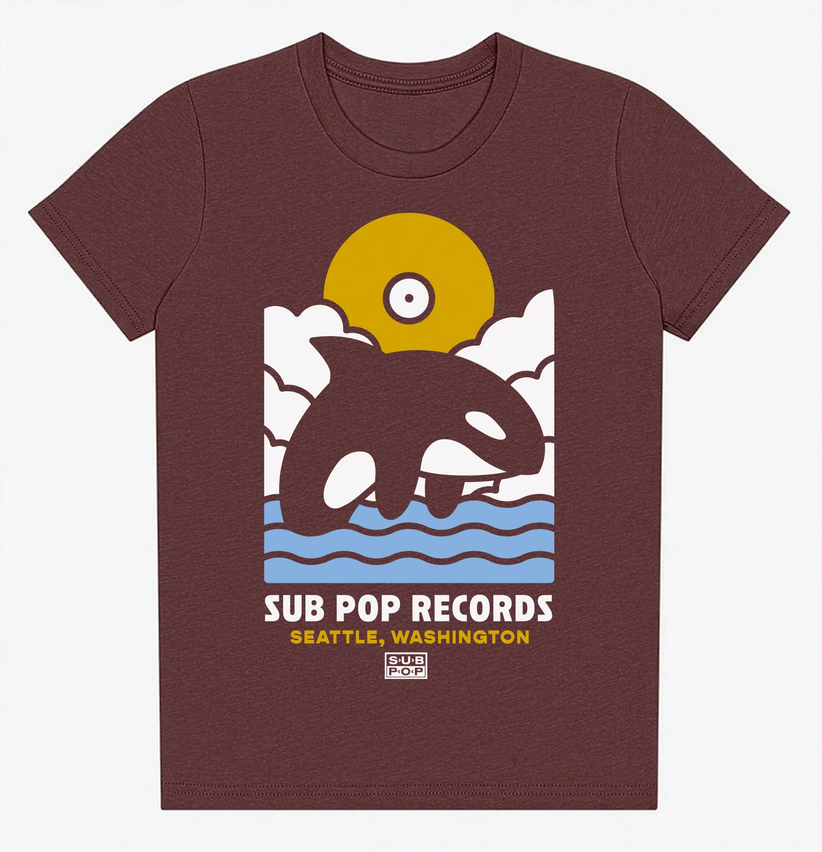 Youth Orca Rectangle Maroon T-Shirt