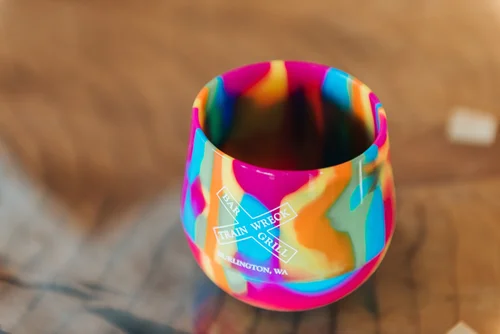 Silipint Train Wreck Stemless Wine Glass